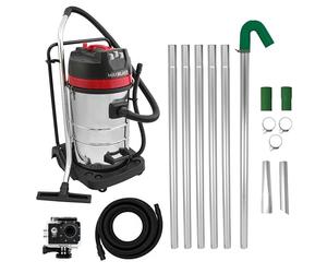 Gutter Cleaning 80L Wet & Dry Hoover 24ft Vacuum Pole Kit 1.2m - 7.2m Long Reach 5m Hose 4K Camera Real Time Inspection 4x Zoom Wide Angle 3000W Triple Motor Accessories Nozzles Carry Bag Included