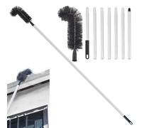 Gutter Cleaning Brush - Expandable Roof Gutter Brush, Extra Long Gutter Cleaning Brush | Guard Cleaner Tool with 7 Aluminum Extension Poles, Retractable Design Cleaning Gutter Cleaning Tool,