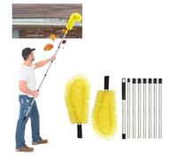 Gutter Cleaning Brush, Gutter Cleaning Brush Roofing, Portable Telescopic Cleaning Scraper Tool for Cleaning Leaves Debris (Yellow)