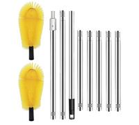 Gutter Cleaning Brush - Long Reach Gutter Cleaner With Flexible Head | 2.85 Meters Long Roof Gutter Cleaning Brush | Gutter Leaves Removal Brush | Gutter Cleaning Tool For Home Maintenance