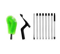 Gutter Cleaning Brush - Stainless Steel, Telescopic Gutter Cleaner, Flexible Brush | Roof Drain Cleaning Tool With Leaf Scraper, Filter Cleaner For