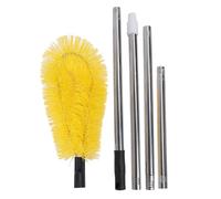 Gutter Cleaning Brush with Stainless Steel Rods, Adjustable Gutter Cleaning Tool, Heavy Duty Nylon Brush for Roof Leaves Debris, Long Handle Gutter Cleaner for Safe Ground Level Cl