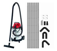 Gutter Cleaning System 30L Industrial Wet & Dry Vacuum Cleaner with Black 25ft (7.5m) Long Reach Gutter Pole Kit 1500W