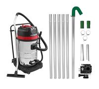 Gutter Cleaning System 80L Wet & Dry Industrial Hoover 24ft Vacuum Pole Kit 1.2m - 7.2m Long Reach 4K Camera Real Time Inspection 4x Zoom Wide Angle Aluminium Nozzles 3000W Triple Motor Carry Bag