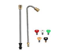 Gutter Cleaning Tool Hight Pressure Washer Extension Spray Attachment with 5 Pcs Nozzle Tips, Underchassis Roof Wash Lance Compatible for Karcher K2 K3 K4 K5 K6 K7 (Brass)