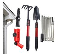 Gutter Cleaning Tool - Multi-Angle Leaf Guard Pole and Rake Accessory, Rustproof Roofing Kit for Winter Preparation