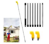 Gutter Cleaning Tools from The Ground, 10.5/8.2 ft Gutter Cleaning Brush with Telescopic Pole, Long Reach Gutter Guard Roofing Tool for Removing Leaves and Debris (10.5ft-yellow)