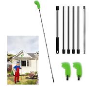 Gutter Cleaning Tools from The Ground, 10.5/8.2 ft Gutter Cleaning Brush with Telescopic Pole, Long Reach Gutter Guard Roofing Tool for Removing Leaves and Debris (8.2ft-green)