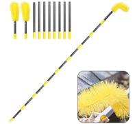 Gutter Cleaning Tools from The Ground, 10 FT Gutter Cleaning Brush with Telescopic Pole, Long Reach Gutter Guard Roofing Tool for Removing Leaves and Debris