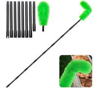 Gutter Cleaning Tools from The Ground, 9-3/5 FT Adjustable Gutter Cleaning Tool, Gutter Guard Cleaning Brush for Cleaning Leaves and Debris from The Ground, Frosting Black