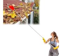 Gutter Cleaning Tools From The Ground Extendable, Rain Gutter Cleaning Brushes for Outdoor Eaves Floor Drainage Trench(Red,2.6feet (2 sections))