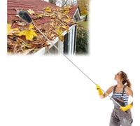 Gutter Cleaning Tools From The Ground Extendable, Rain Gutter Cleaning Brushes for Outdoor Eaves Floor Drainage Trench(Black,5.2feet(4 sections))