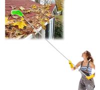 Gutter Cleaning Tools From The Ground Extendable, Rain Gutter Cleaning Brushes for Outdoor Eaves Floor Drainage Trench(Green,2.6feet (2 sections))