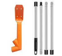 Gutter Cleaning Tools, No-Climb Gutter Cleaner from the Ground, 4 Poles | 45° & 120° Multi-Angle, Ground Level Gutter Cleaner, Universal Hose & Pole Fit for Safe Roof Leaves, Muck,Roof Debris Removal