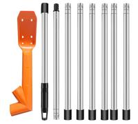 Gutter Cleaning Tools, No-Climb Gutter Cleaner from the Ground, 8 Poles | 45° & 120° Multi-Angle, Ground Level Gutter Cleaner, Universal Hose & Pole Fit for Safe Roof Leaves, Muck,Roof Debris Removal
