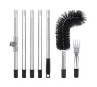 Gutter Cleaning Tools, Portable Telescoping Duster, 5-Section Pole Roof Cleaning Tool, Extended Reach Lightweight Handle, Outdoor Multi- Cleaner for Fallen Leaves Pipe Drainage Channel House
