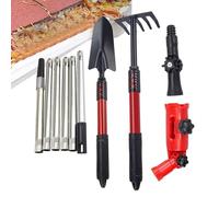 Gutter Cleaning Tools, Telescopic Gutter Dustpan with Extendable Rods, Anti-Rust Roofing Drain Kit for Maintenance