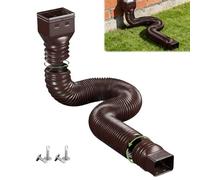Gutter Downpipe Extension Flexible, Downpipe Extensions Flexible Round for Downpipe 80/100 mm, Extendable from 47 to 150 cm, Downpipe Gutter Extension 1 Piece (Brown)