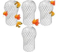 Gutter Downspout Guard, 4 Pcs Aluminum Gutter Guard Downspout Filter Silver 17x10cm