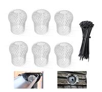 Gutter Downspout Guard, 6PCS Aluminum Gutter Guards with 100 Cable Ties | Gutter Sieve Down Pipe Covers, Aluminum Down Pipe Filter Mesh Expandable Leaf Strainer for Keeps Gutter Clear