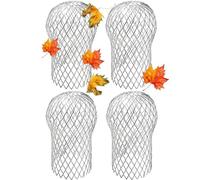 Gutter Downspout Guard, Aluminum Gutter Guard Downspout Filter 17 * 10cm Silver 4 Pcs for Leaves Seeds Twigs Debris