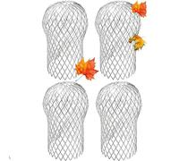 Gutter Downspout Guard, Aluminum Gutter Guard Downspout Filter Silver 17x10cm for 2-4 Inches 4 Pcs