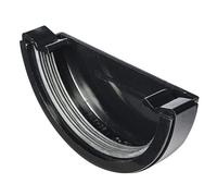 Gutter External Stop End Cap Half Round Fits 112mm Round and Square (Round Stop End External Black - EX004)