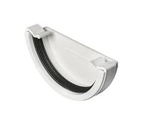 Gutter External Stop End Cap Half Round Fits 112mm Round and Square (Round Stop End External White - EX011)