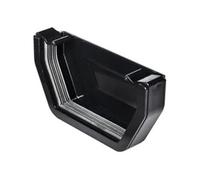 Gutter External Stop End Cap Half Round Fits 112mm Round and Square. (Square Stop End External Black - EX012, 2)