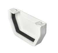 Gutter External Stop End Cap Half Round Fits 112mm Round and Square. (Square Stop End External White - EX013, 1)