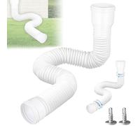Gutter Flexible Downpipe Extension, Rain Gutter Drain Round Extension for Downpipe 80/100 mm, Gutter Extension Downpipe Extension from 47 to 150 cm for Lawn/Eaves (White, Pack of 1)