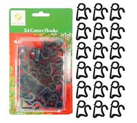 Gutter Hooks Black 24pcs 3.5 x 3cm Outdoor Christmas Light Hangers | Plastic Hanging Clips For String Lights, Fairy Lights, Icicle Lights, Parties & Seasonal Festival Decorations