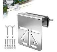 Gutter Mount Stainless Steel Bracket for Eufy Security SoloCam S340, No Drill Roof Gutter Solar Camera Holder Surveillance Camera Mounting Bracket for IP PTZ Dome Cameras Accessories