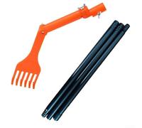 Gutter Rake Tool for Mini Rake with Multi-Angle Swivel Head to Clean Leaves Branches Mulch and Debris from Gutters Roofs and Hard-to-Reach Zones (b)