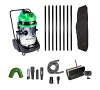 Gutter Sucker GutterSucker Cleaning System (Sucker Pro Platinum Package) -10.5m/34ft Reach with Recordable SurveyCam Inspection Camera 7111345948308, Gutter Vacuum, Silver and Green