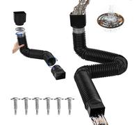 Guttering Pipes and Fittings Expandable Downpipe Extension with Filter Mesh, 21-60 Inch, 2 Adapters for 2x3 & 3x4 Inch Downpipes(1 Set)
