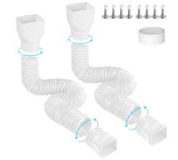 Gutterlix Flexible Gutter Downspout Extensions, Connectable Downspout Extender with 58"+ 67" Extendable Pipe, Thickened Down spout Drain Extension for Rainwater Drainage(2 Pack, White)