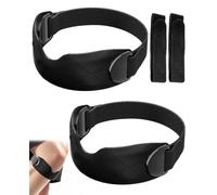 Guttiuaa 2 Pcs Black Knee Strap, Men Women V Shaped Lightweight Adjustable Breathable Precision Support Straps Brace for Knees