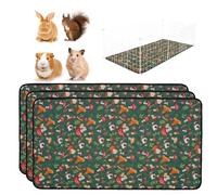 Guttiuaa 3 Pcs Guinea Pig Cage Mats, 61x45cm Cute Waterproof Pet Pads, Reusable Guinea Pig Mat for Hamster, Rabbit, Chinchillas, Cats