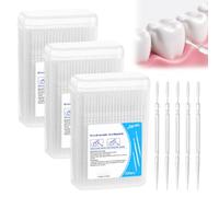 Guttiuaa Plastic Toothpicks, 600pcs Double Head Tooth Picks Floss Sticks | Disposable oral dental interdental brush with storage boxes
