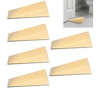 Guttiuaa Wooden Non Slip Door Stoppers, 6 Pcs Door Wedge for Floor, Multi Surfaces