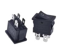 GUTUYEHKEA 1 Pcs 4-pin 2-Speed Rocker Switch Accessories 6A 250V with red Light Green Black 21 * 15mm(Black)