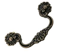GUTUYEHKEA Antique Drawer Pulls Cabinet Door Coffee Table Small Hanging Pull Zinc Alloy European Chinese Furniture Accessories Double Hole Bronze Handle Hole Distance 96mm