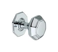 GUTUYEHKEA Door Knocker Solid Brass Large Centre Door Knob Pull Handles in Aged Bronze Finish 80mm for Both Indoor and Outdoor Doors(Polished Chrome)