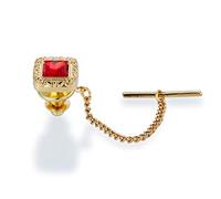 GUTUYEHKEA Square Pattern Rhinestone Tie Fixed Pin Chain Palace Small Collar Buckle Wedding Dress Brooch(D)