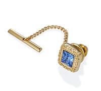 GUTUYEHKEA Square Pattern Rhinestone Tie Fixed Pin Chain Palace Small Collar Buckle Wedding Dress Brooch(C)