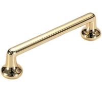 GUTUYEHKEA Zinc Alloy Door Handle, Bright Gold Sliding Barn Door Handle Minimalist Cabinet Wardrobe Door Handles Closet Door Pulls for Kitchen(115mm)