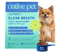 GutWell Clean Breath - Dog Breath Freshener & Dental Care Food Topper - Dog Teeth Cleaning to Reduce Plaque & Tartar - Promotes Fresh Breath with Targeted Triple-biotic Oral Care Blend - 60 Scoops