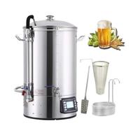 GUUFUFA 50L, All-in-One Home Beer Brewer Electric Brewing System 10 Gallon Brewing Stock Pot 304 Stainless Steel Brewing Supplies with Panel Fully intelligent Electronic Panel Control