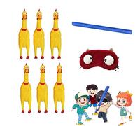 GUUIESMU Squeaky Chicken Toy,6 Pack Rubber Screaming Chicken,Rubber Screaming and Squeeze Chicken,Family Fun, and Party Entertainment，Enhance Communication, Trust, and Reaction Skills (6 pack)